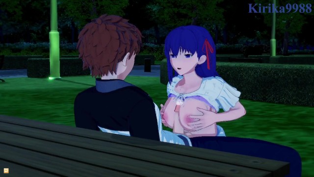 【3D】小樱和希柔晚上在公园里做爱
